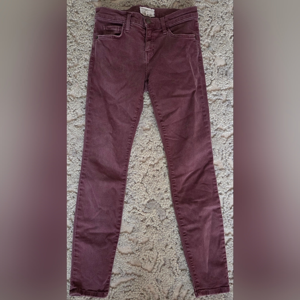 Current/Elliott Women's Vintage Burgundy The Stilletto Jean